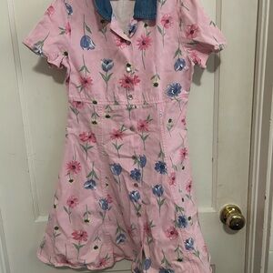 Floral Pink Kids Casual Dress